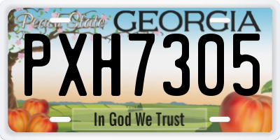 GA license plate PXH7305