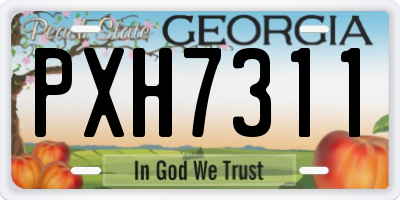 GA license plate PXH7311