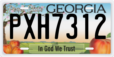 GA license plate PXH7312