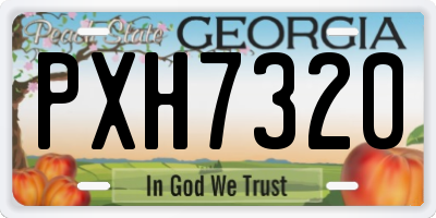 GA license plate PXH7320