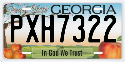 GA license plate PXH7322