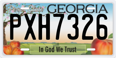 GA license plate PXH7326