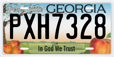 GA license plate PXH7328