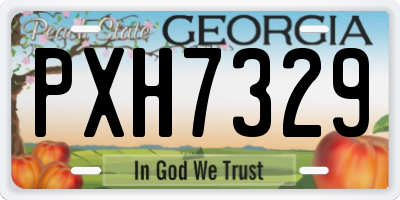 GA license plate PXH7329
