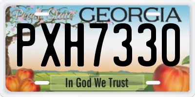 GA license plate PXH7330