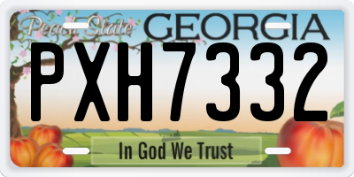 GA license plate PXH7332