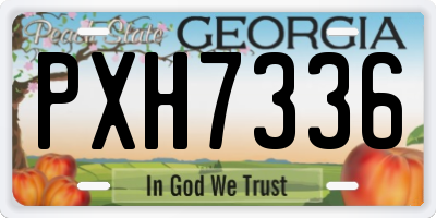 GA license plate PXH7336