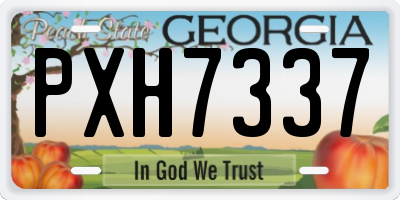 GA license plate PXH7337