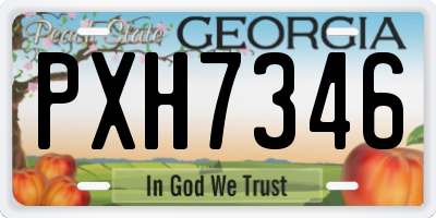 GA license plate PXH7346