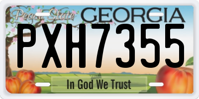 GA license plate PXH7355
