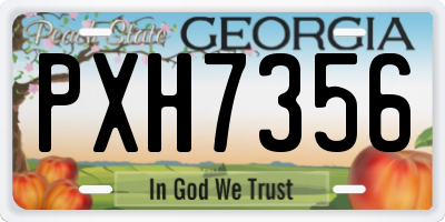 GA license plate PXH7356