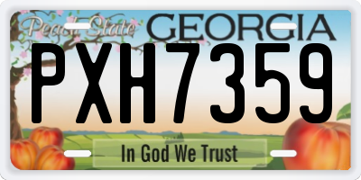 GA license plate PXH7359