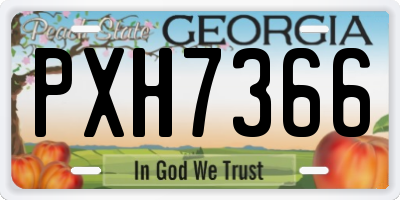 GA license plate PXH7366