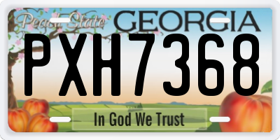 GA license plate PXH7368