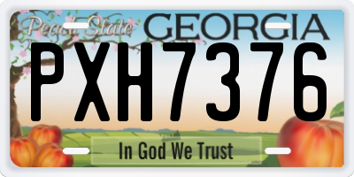 GA license plate PXH7376