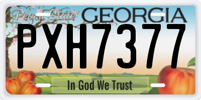 GA license plate PXH7377