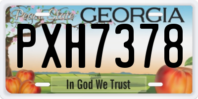 GA license plate PXH7378