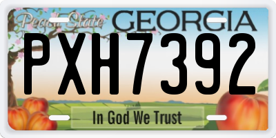 GA license plate PXH7392