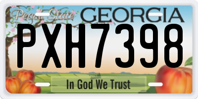 GA license plate PXH7398