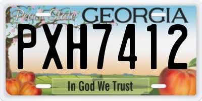 GA license plate PXH7412