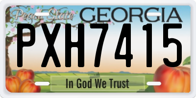 GA license plate PXH7415