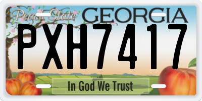 GA license plate PXH7417