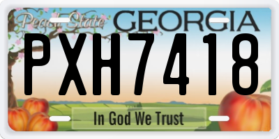 GA license plate PXH7418