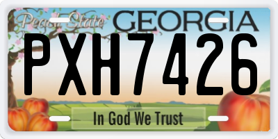 GA license plate PXH7426