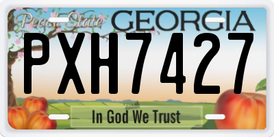 GA license plate PXH7427