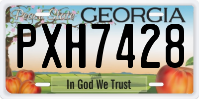 GA license plate PXH7428