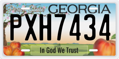 GA license plate PXH7434
