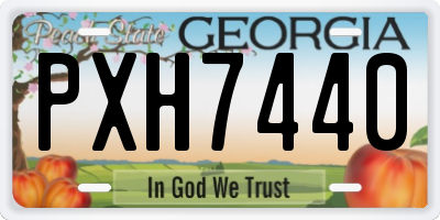 GA license plate PXH7440
