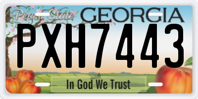 GA license plate PXH7443