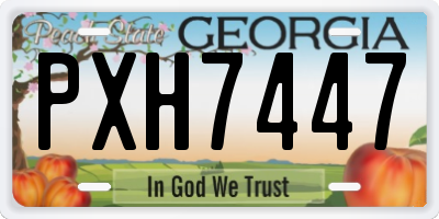 GA license plate PXH7447