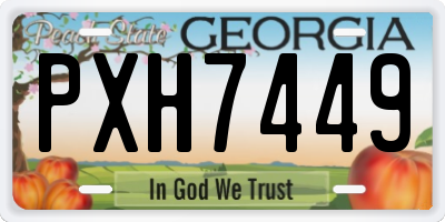 GA license plate PXH7449