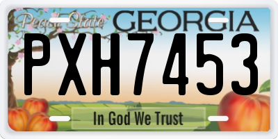 GA license plate PXH7453