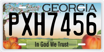 GA license plate PXH7456