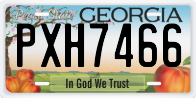 GA license plate PXH7466