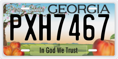 GA license plate PXH7467
