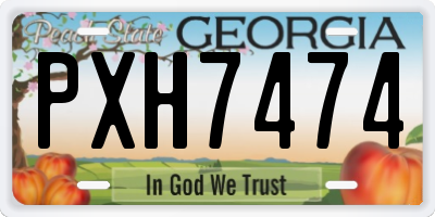 GA license plate PXH7474