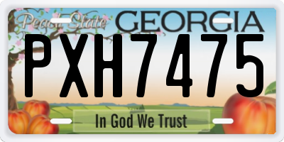 GA license plate PXH7475