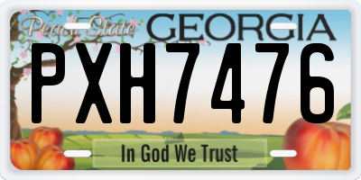 GA license plate PXH7476