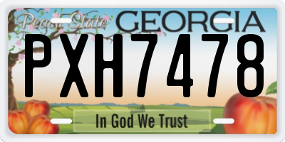 GA license plate PXH7478