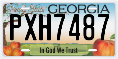 GA license plate PXH7487