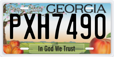 GA license plate PXH7490