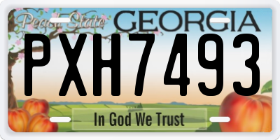GA license plate PXH7493