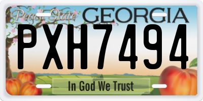 GA license plate PXH7494