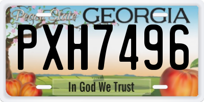 GA license plate PXH7496