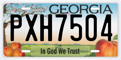 GA license plate PXH7504