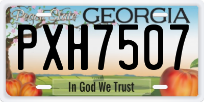 GA license plate PXH7507